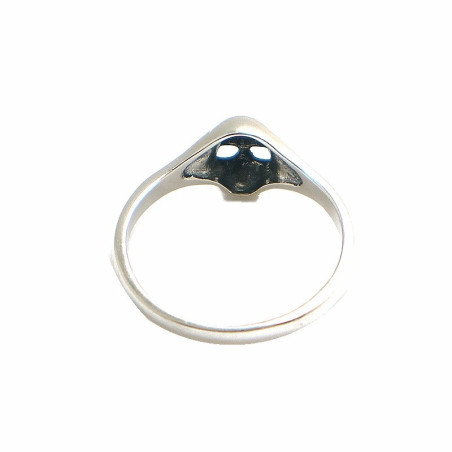 Vue Arrière Bague Tête de Mort Minimaliste "Crâne Fin Sculpté -  Argent 925