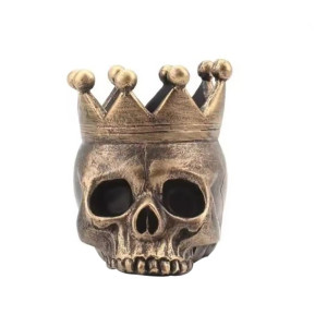 Bougeoir Tête de Mort "Couronne des Ténèbres" Couleur Or