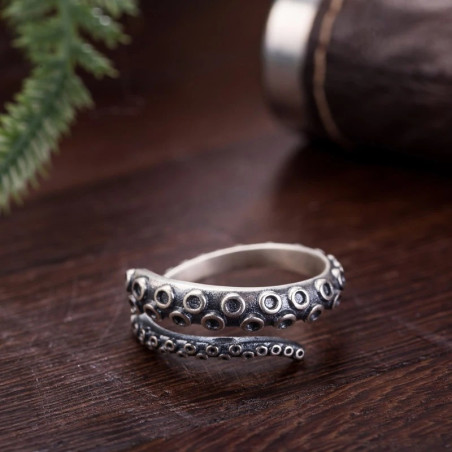 Vue détaillée Bague Gothique "Tentacule des Abysses" - Argent 925