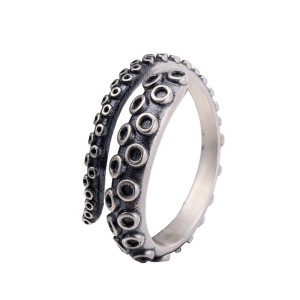 Vue générale Bague Gothique "Tentacule des Abysses" - Argent 925