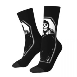 Vue face des Chaussettes ultra punk Crâne Cercueil