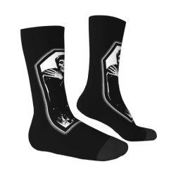 Vue c^toé des Chaussettes ultra punk Crâne Cercueil