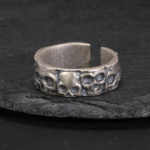 Bague Tête de Mort "Ossuaire Ancien" - Argent 925