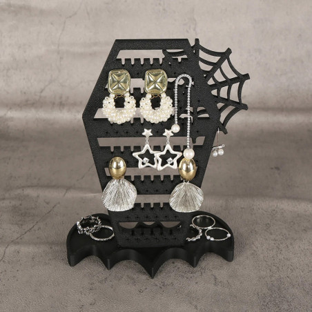 Avant L'Écrin de la Veuve Noire - Présentoir à Boucles d'Oreilles Gothique