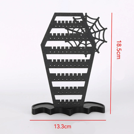 Dimensions L'Écrin de la Veuve Noire - Présentoir à Boucles d'Oreilles Gothique