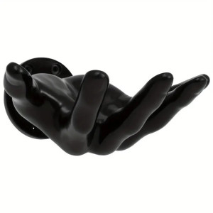 Vue générale Porte-Ballon Mural "Main Noire" - Support Rangement Basketball, Foot & Volley (21.5cm)