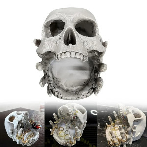 Vue générale Porte-Bijoux Crâne & Mains de Squelette - Organisateur Bagues, Colliers & Vide-Poche Gothique