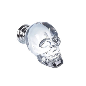 Bouton de Meuble Crâne en Cristal - Poignée de Tiroir & Placard Tête de Mort 3D - 4 couleurs au choix !