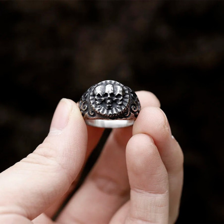 Bague Tête de Mort “Masque des Veilleurs” en Argent 925