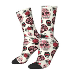 vue face des Chaussettes calaveras Crânes Méxicains