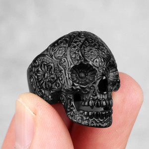 Bague Tête de Mort “Totem des Âges” Couleur Noir