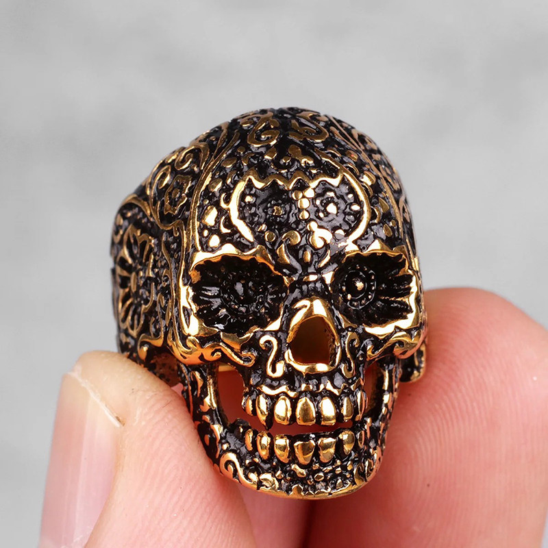 Bague Tête de Mort “Totem des Âges” Couleur Or