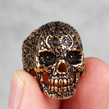 Bague Tête de Mort “Totem des Âges” Couleur Or