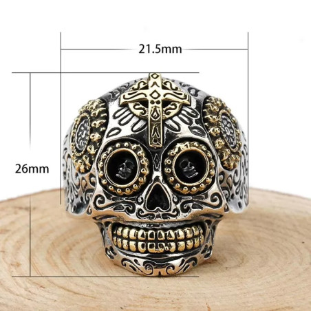 Dimensions Bague Tête de Mort “Chant Sépulcral” en Argent 925