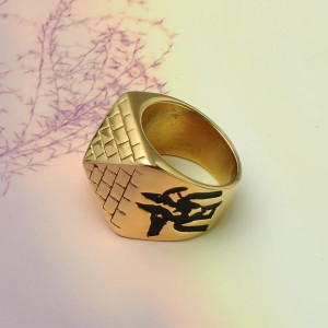Bague Symbolique "Œil d’Horus Pyramide du Pouvoir" - 3 couleurs au choix !