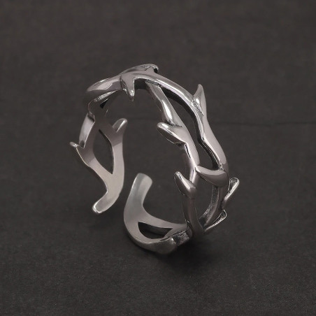 Bague Rock Gothique « Épine Sacrée » - Argent 925