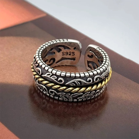 Bague Rock Goth “Tresse des Anciens” en Argent 925