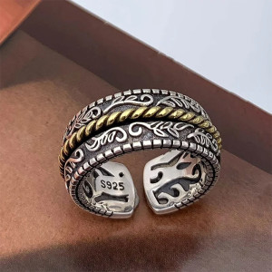 Avant Bague Rock Goth “Tresse des Anciens” en Argent 925