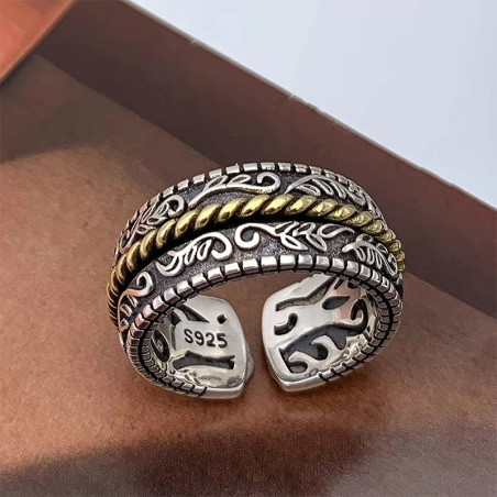 Avant Bague Rock Goth “Tresse des Anciens” en Argent 925