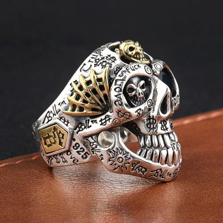 Bague Tête de Mort Argent 925 - Oracle de l’Ombre Bleue