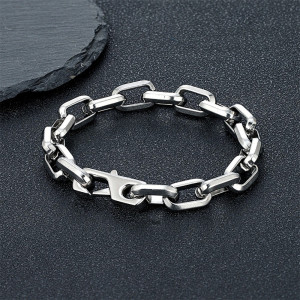 Bracelet Chaîne Rock "Maillons Bruts Indomptables" Couleur Argent