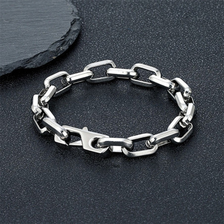 Bracelet Chaîne Rock "Maillons Bruts Indomptables" Couleur Argent