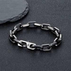 Bracelet Chaîne Rock "Maillons Bruts Indomptables" Couleur Metal