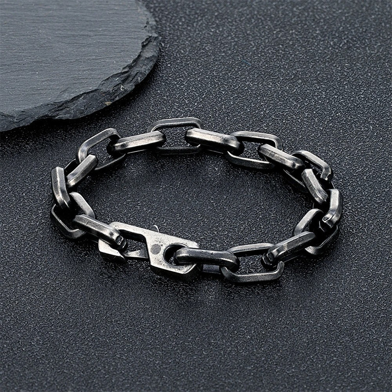 Bracelet Chaîne Rock "Maillons Bruts Indomptables" Couleur Metal