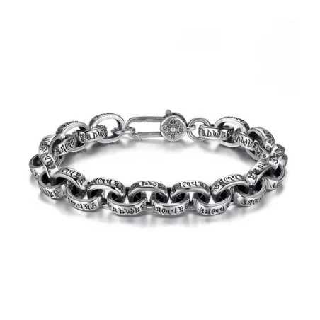Vue générale Bracelet Chaîne Gothique "Mantras Gravés de l’Éternité"