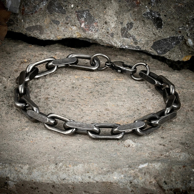Bracelet Chaîne Rock "Maillons Forgés de l’Abîme"