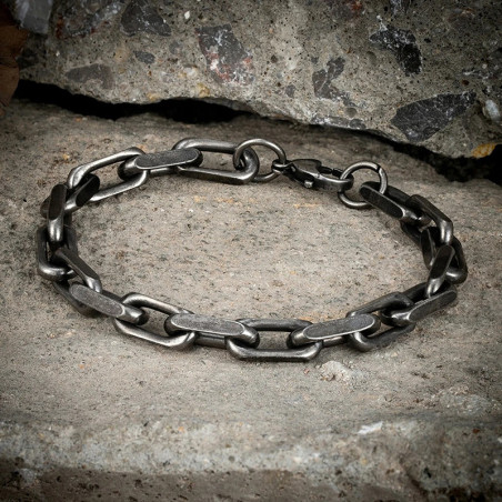 Bracelet Chaîne Rock "Maillons Forgés de l’Abîme"