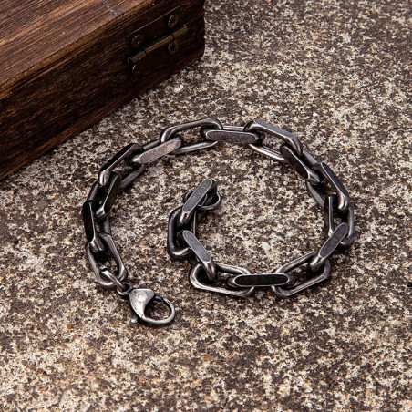 Avant Bracelet Chaîne Rock "Maillons Forgés de l’Abîme"