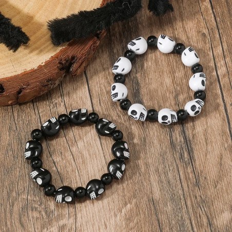 Bracelet Tête de Mort "Duo Yin & Os Noirs"