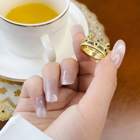 Vue Portée Bague Couronne Royale Rock Gothique « Sceptre des Ombres » - Argent 925