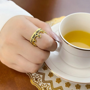 Vue Portée Bague Couronne Royale Rock Gothique « Sceptre des Ombres » - Argent 925