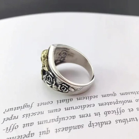 Vue Arrière Bague Tête de Mort Étoile Chaînée  « Pacte du Pentacle Noir »