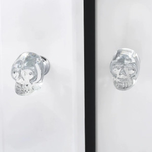 Magnifique Bouton de Meuble Crâne en Cristal