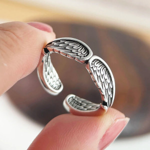 Avant Bague Rock Ailes d’Ange Rock « Étreinte Céleste »