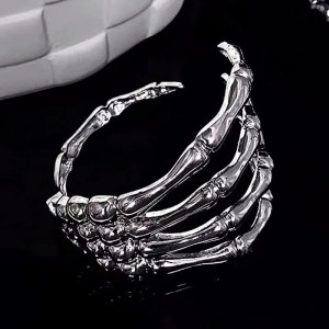 Bracelet Rock Goth Manchette Squelette "Poignée des Os Maudits"