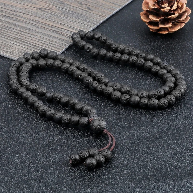 Bracelet Mala Pierre de Lave "Souffle Brut du Volcan"