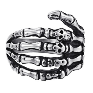 Avant Bague Main Squelettique Goth en Argent 925 « Étreinte d’Outre-Tombe »