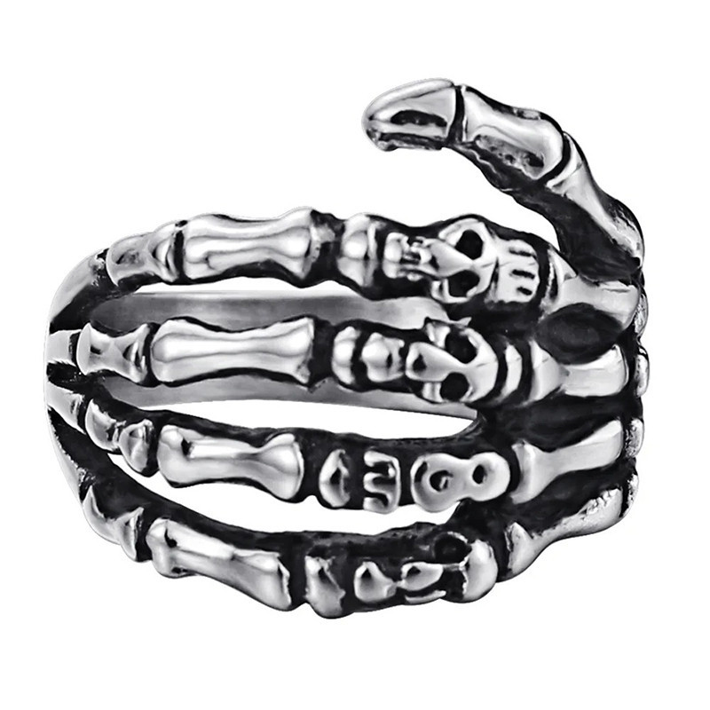 Avant Bague Main Squelettique Goth en Argent 925 « Étreinte d’Outre-Tombe »