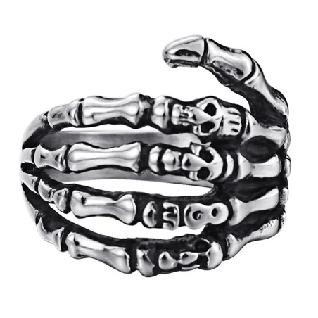 Avant Bague Main Squelettique Goth en Argent 925 « Étreinte d’Outre-Tombe »