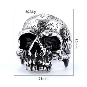 Dimensions Bague Tête de Mort Crâne Décoratif « Gardien du Silence Brut »