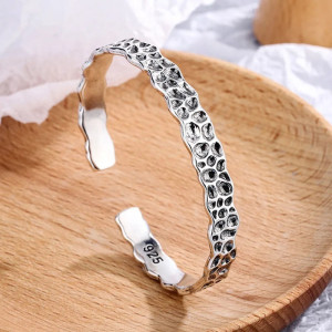 Bracelet Rock "Cratère Lunaire" - Argent 925