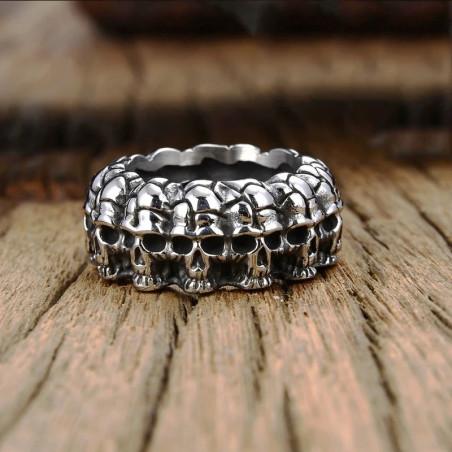 Avant Bague Tête de Mort "Couronne des Crânes"