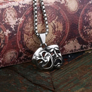 Collier Tock Goth "Masques Tragiques du Destin"
