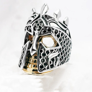 Bague Tête de Mort Chevalier de l'Enfer "Heaume des Ancêtres" - Argent 925