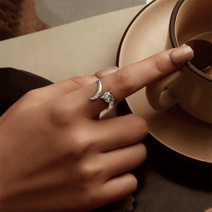 Vue Portée Bague Renard d’Argent "Esprit Rusé" - Argent 925