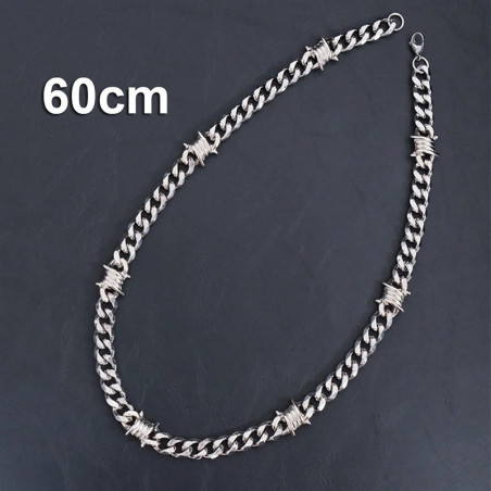 Collier Rock "Barbelé Indomptable"  tailles  60cm